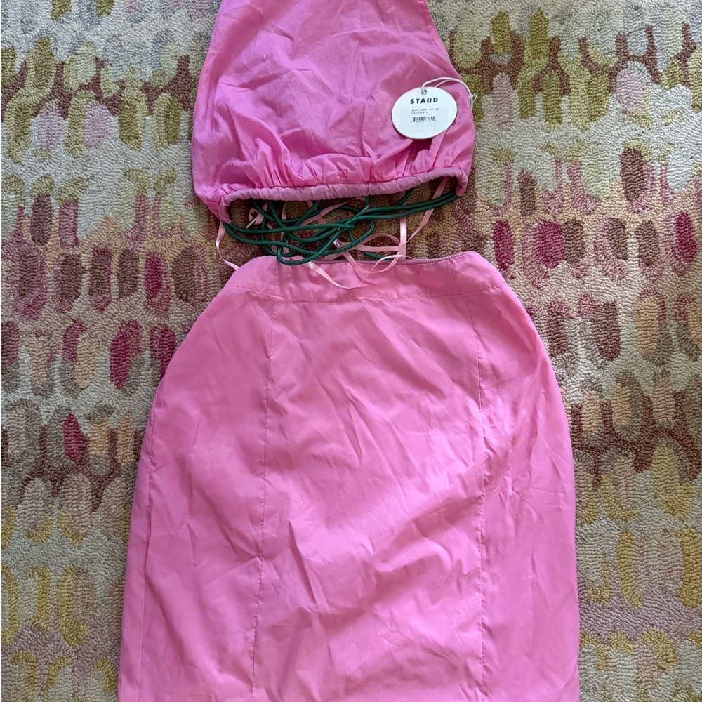 STAUD Pink Halter Dress